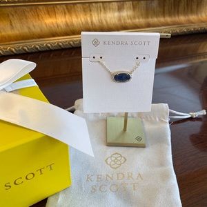 KENDRA SCOTT ELISE LUX NAVY CAT’S EYE NECKLACE